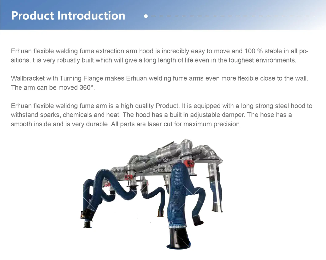 Stainless Steel Extraction Arm with Skeleton for Mobile Fume Extraction