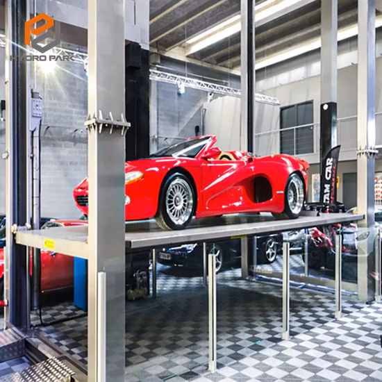 貨物トラック建設倉庫駐車場用二重垂直 4 ポスト リフト コンベヤー